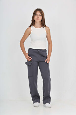 Toontoy Kız Çocuk Kargo Cep Detaylı Eşofman Alt