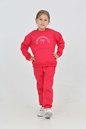 Toontoy Kız Çocuk Fiyonk Nakışlı Eşofman Takım