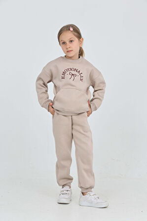 Toontoy Kız Çocuk Fiyonk Nakışlı Eşofman Takım