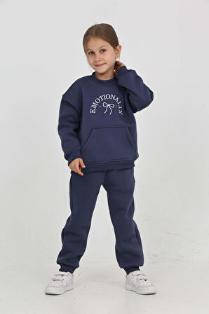 Toontoy Kız Çocuk Fiyonk Nakışlı Eşofman Takım