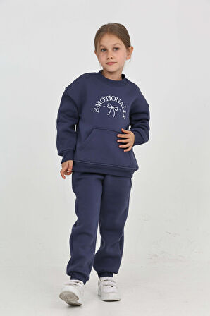 Toontoy Kız Çocuk Fiyonk Nakışlı Eşofman Takım