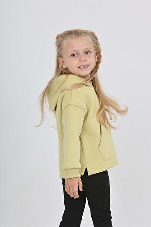 Toontoy Kız Çocuk Kalp Baskılı Sweatshırt