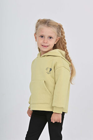 Toontoy Kız Çocuk Kalp Baskılı Sweatshırt