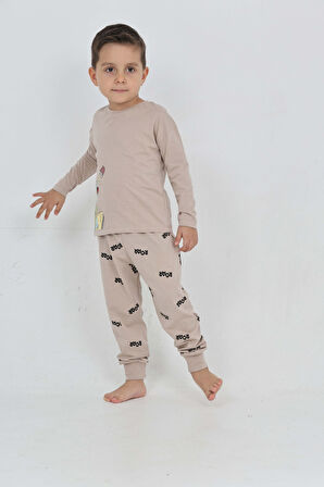 Toontoy Erkek Çocuk Roar Baskılı Pijama Takım