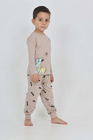 Toontoy Erkek Çocuk Roar Baskılı Pijama Takım