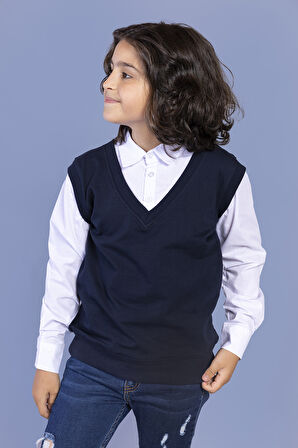 Toontoy Erkek Çocuk Süveterli Okul Gömlek