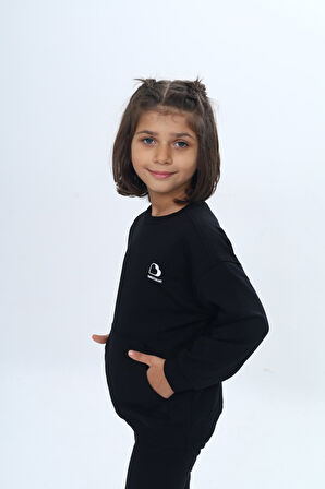 Toontoy Kız Çocuk Mini Kalp Baskılı Sweatshirt