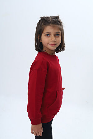 Toontoy Kız Çocuk Mini Kalp Baskılı Sweatshirt