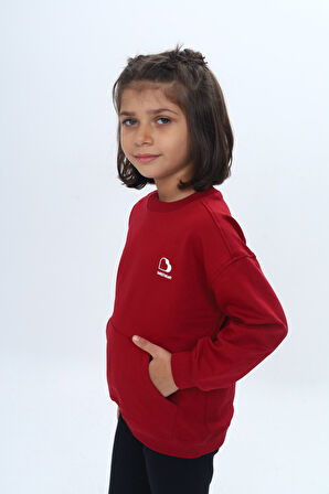 Toontoy Kız Çocuk Mini Kalp Baskılı Sweatshirt