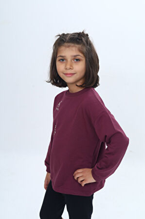 Toontoy Kız Çocuk Fiyonk Kabaran Baskılı Sweatshirt