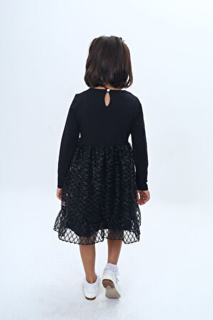 Toontoy Kız Çocuk Fırfırlı Tüllü Elbise