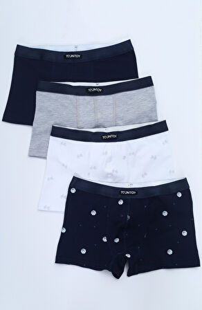 Toontoy Erkek Çocuk Çok Desenli 4lü Paket Boxer 