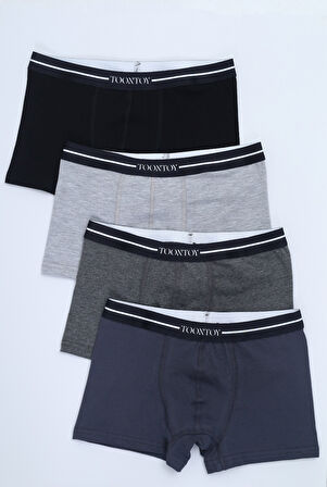 Toontoy Erkek Çocuk Yazı Baskılı 4lü Paket Boxer 