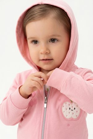 Toontoy Kız Çocuk 3'lü Eşofman Takımı Uzun Kollu Bisiklet Yaka Nakışlı T-shirt - Kapüşonlu Fermuarlı Hırka- Beli Paçası Lastikli Eşofman Altı 25040