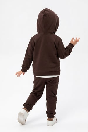 Toontoy Kız Çocuk 3'lü Eşofman Takımı Uzun Kollu Bisiklet Yaka Nakışlı T-shirt - Kapüşonlu Fermuarlı Hırka- Beli Paçası Lastikli Eşofman Altı 25042