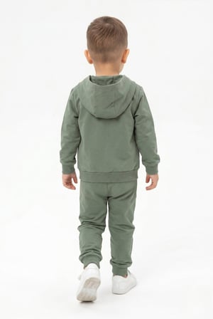 Toontoy Erkek Çocuk 3'lü Eşofman Takımı Uzun Kollu Bisiklet Yaka Nakışlı T-shirt - Kapüşonlu Fermuarlı Hırka- Beli Paçası Lastikli Eşofman Altı 25045