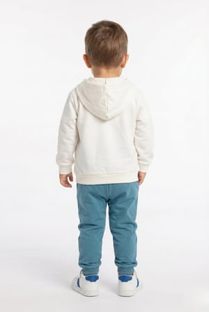 Toontoy Erkek Çocuk 3'lü Eşofman Takımı Uzun Kollu Bisiklet Yaka Nakışlı T-shirt - Kapüşonlu Fermuarlı Hırka- Beli Paçası Lastikli Eşofman Altı 25043