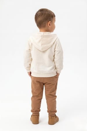 Toontoy Erkek Çocuk 3'lü Eşofman Takımı Uzun Kollu Bisiklet Yaka Nakışlı T-shirt - Kapüşonlu Fermuarlı Hırka- Beli Paçası Lastikli Eşofman Altı 25052