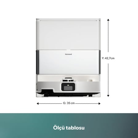 Homend Alex 40 Otomatik Boşaltım Sistemli Moplu 28.000 Pa Robot Süpürge