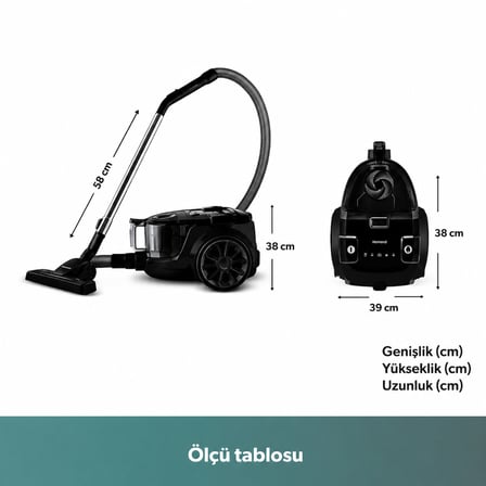 Homend Dustroyer 1255H Yatay Süpürge Siyah