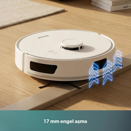 Homend Alex 10 Moplu Ve Haritalamalı 10 KPa Akıllı Robot Süpürge Beyaz