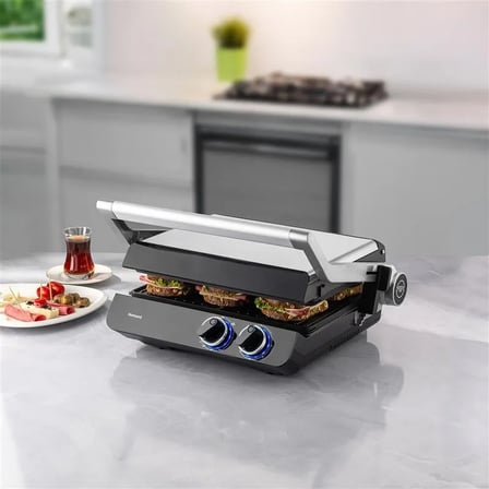 Homend Grilliant 1342H 3 In 1 Inox Gövde Çift Taraflı Xl Döküm Plaka Tost ve Izgara Makinesi