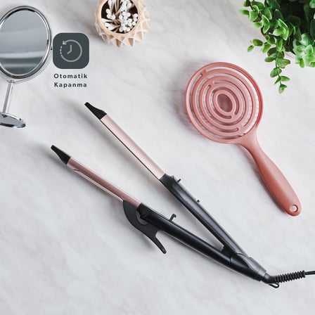 Homend Hairmony 4605H 2 In 1 Saç Düzleştirici ve Maşa 19 mm Seramik Plaka ile 6 Farklı Isı Ayarı