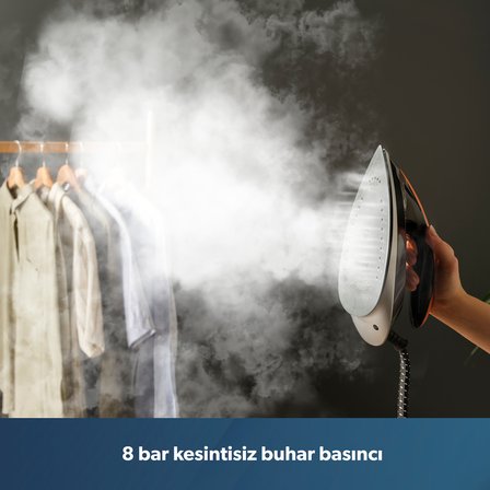 Homend Jetsteam 1174H Otomatik Kumaş Tanımalı 8 Bar Buhar Kazanlı Ütü Siyah Turuncu