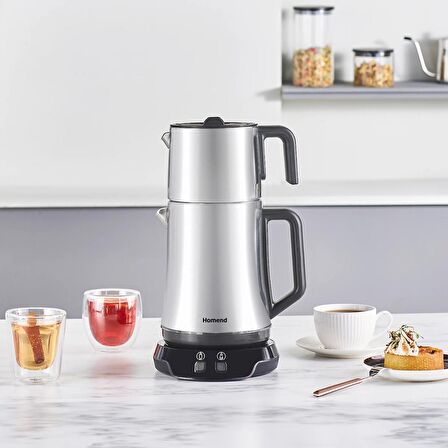 Homend Royaltea Elegant 1776H Parlak Inox Çay Makinesi