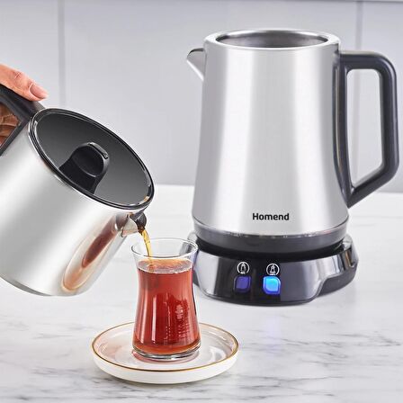 Homend Royaltea Elegant 1776H Parlak Inox Çay Makinesi