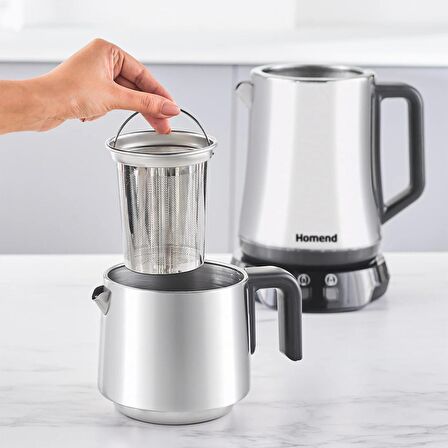 Homend Royaltea Elegant 1776H Parlak Inox Çay Makinesi