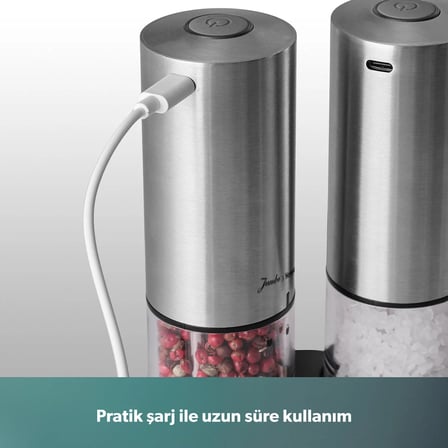 Homend Grindgo 6003H Şarjlı Baharat Değirmen Seti