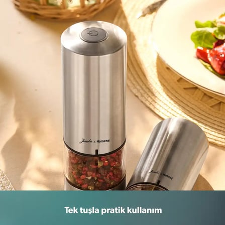 Jumbo X Homend Grindgo 6003H Şarjlı Baharat Değirmen Seti