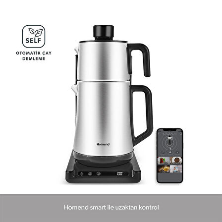 Homend 1781H Smart Royaltea Plus 2 in 1 Inox Otomatik Çay ve Türk Kahve Makinesi Wifi