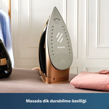 Homend Jetsteam 1175H Otomatik Kumaş Tanımalı 8 Bar Buhar Kazanlı Ütü Siyah Gold