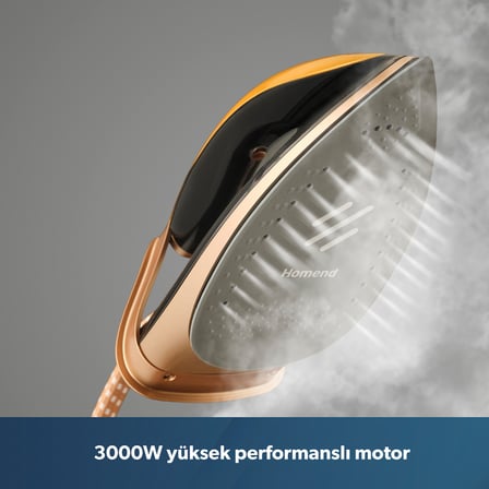 Homend Jetsteam 1175H Otomatik Kumaş Tanımalı 8 Bar Buhar Kazanlı Ütü Siyah Gold