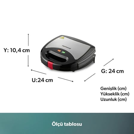Homend Toastbuster 1325H Çıkarılabilir Waffle Plakalı Tost Makinesi