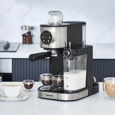 Homend Coffebreak 5015H Espresso Makinesi 1470W Güçlü Süt Köpürtücülü Inox Renkli