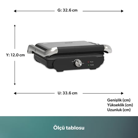 Homend Grilliant 1366H Çıkarılabilir Plakalı Tost ve Izgara Makinesi
