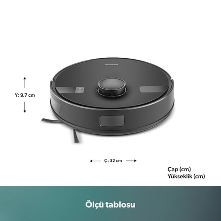 Homend Alex Laser 1291H Moplu ve Haritalamalı Akıllı 5 Kpa Robot Süpürge Siyah