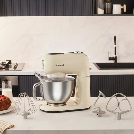 Homend Vintage Profashion 3027H Döküm Hamur Yoğurma Makinesi Krem 1500W 5,5L