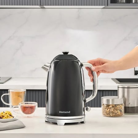 Homend Vintage Heatrow 1627H Kettle Su Isıtıcısı 2200W Siyah
