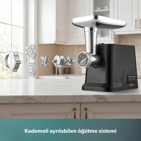 Homend Meatbox 3102H Kıyma ve Salça Makinesi 1000W Paslanmaz Çelik Materyal ile Güçlü Performans
