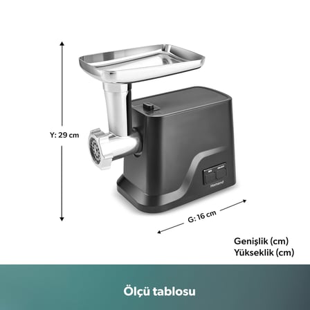 Homend Meatbox 3102H Kıyma ve Salça Makinesi 1000W Paslanmaz Çelik Materyal ile Güçlü Performans