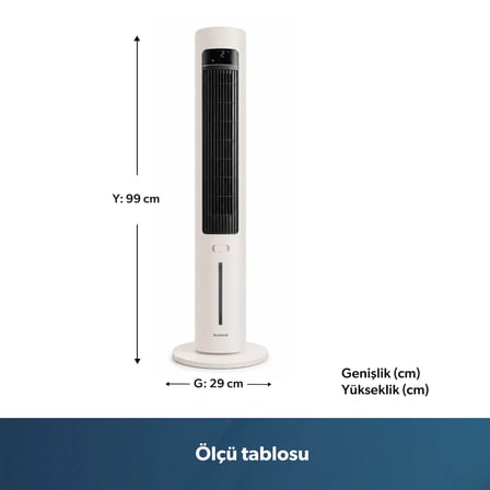 Homend Fanomen 9011H Uzaktan Kumandalı Soğuk Su ve Buz Hazneli Kule Tipi Vantilatör 60W