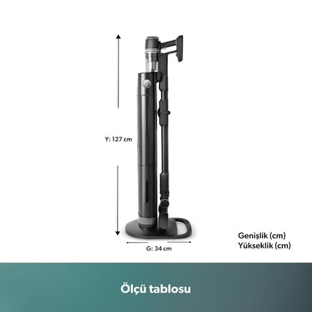 Homend Dustrider Pro 1270H Toz Istasyonlu Ergonomik Dikey Süpürge Siyah