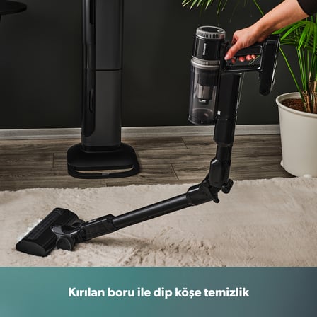 Homend Dustrider Pro 1270H Toz Istasyonlu Ergonomik Dikey Süpürge Siyah
