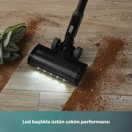 Homend Dustrider Pro 1270H Toz Istasyonlu Ergonomik Dikey Süpürge Siyah
