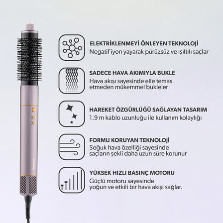 Homend Hairmony 4606h Plus Saç Kurutma ve Şekillendirme Seti Mor