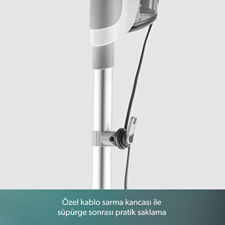 Homend Dustroyer  1272H 2 in 1 Kablolu Dikey Süpürge Beyaz Gri